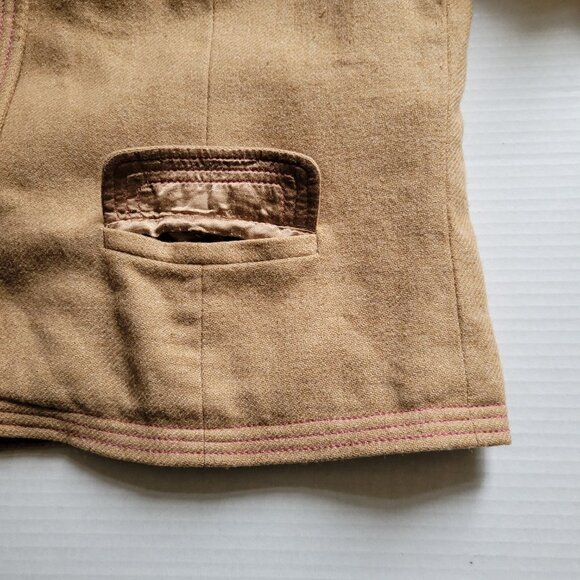 Gap jacket cropped winter fall wool blend coat light brown tan camel neutral - Picture 16 of 16